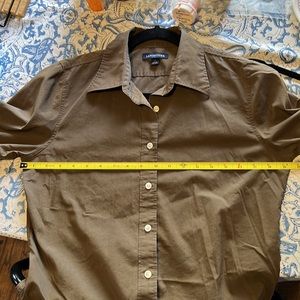 Lands End 10T Stretch shirt Chocolate Brown